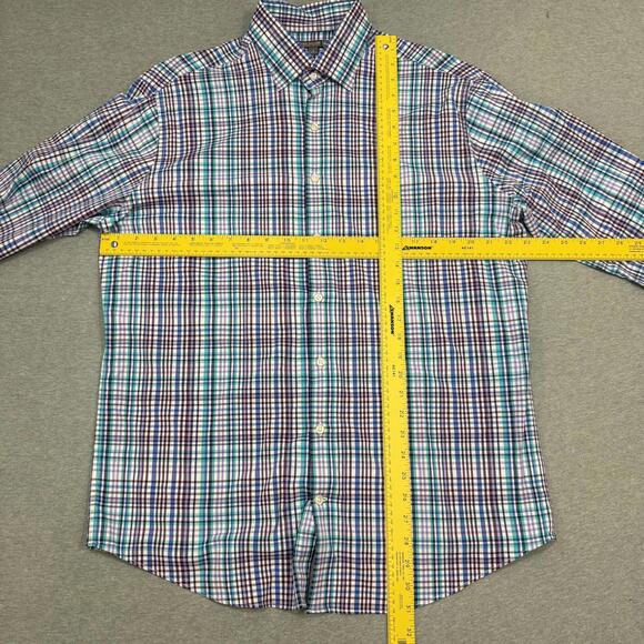 Peter Millar Shirt Mens Large Button Down Performance Golf Tattersall Preppy - Picture 2 of 6